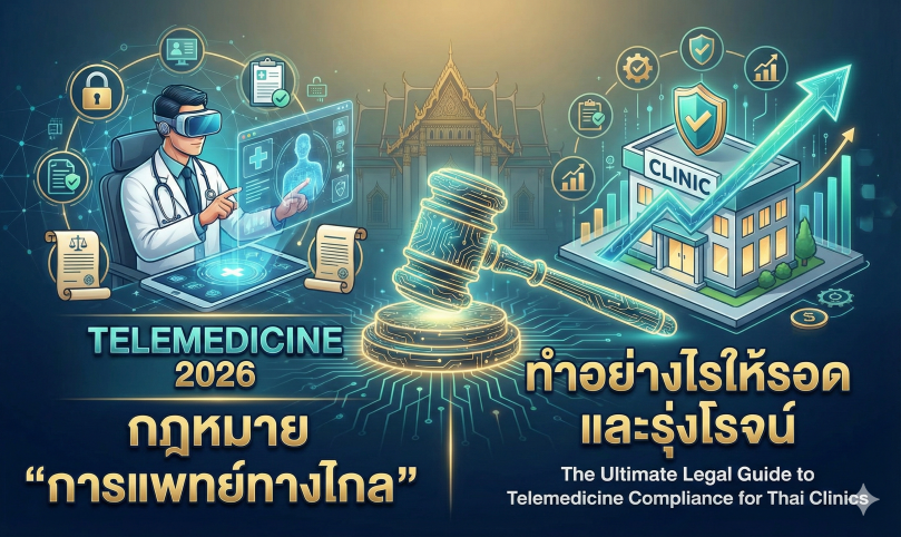 กฎหมาย Telemedicine 2569, กฎหมาย Telemedicine 2026, ใบอนุญาต ส.พ. 16, มาตรฐานการแพทย์ทางไกล, ประกาศแพทยสภา 012/2563, ระบบ Telemed ที่ถูกกฎหมาย, กฎหมายดิจิทัลสุขภาพ, การฟ้องร้องทางการแพทย์ออนไลน์