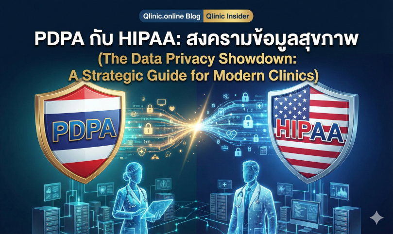 กฎหมาย PDPA คลินิก 2569, PDPA มาตรา 26, Sensitive Data คือ, PDPA กับ HIPAA ข้อแตกต่าง, มาตรฐานความปลอดภัยข้อมูลสุขภาพ, โทษ PDPA แพทย์, Medical Data Privacy Thailand